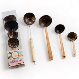 4 SET COCONUT SHELL LADLE
