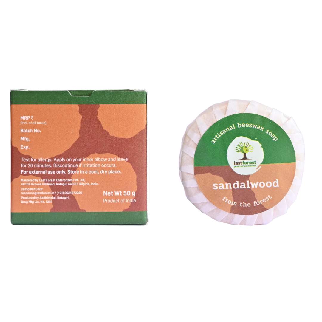 Artisanal Handmade 'Pebbles' Beeswax Soap - Sandalwood - Image 3