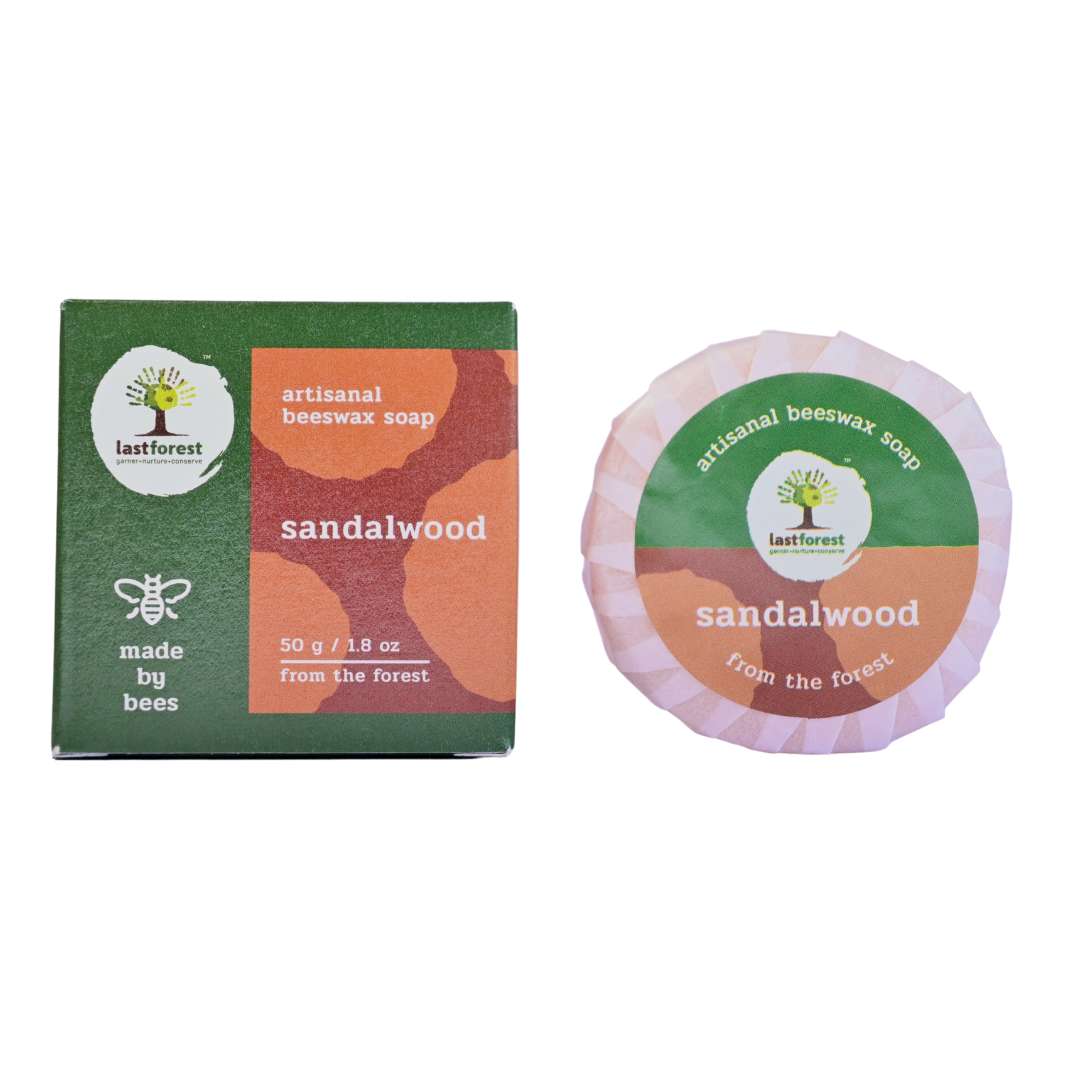 Artisanal Handmade 'Pebbles' Beeswax Soap - Sandalwood - Image 2