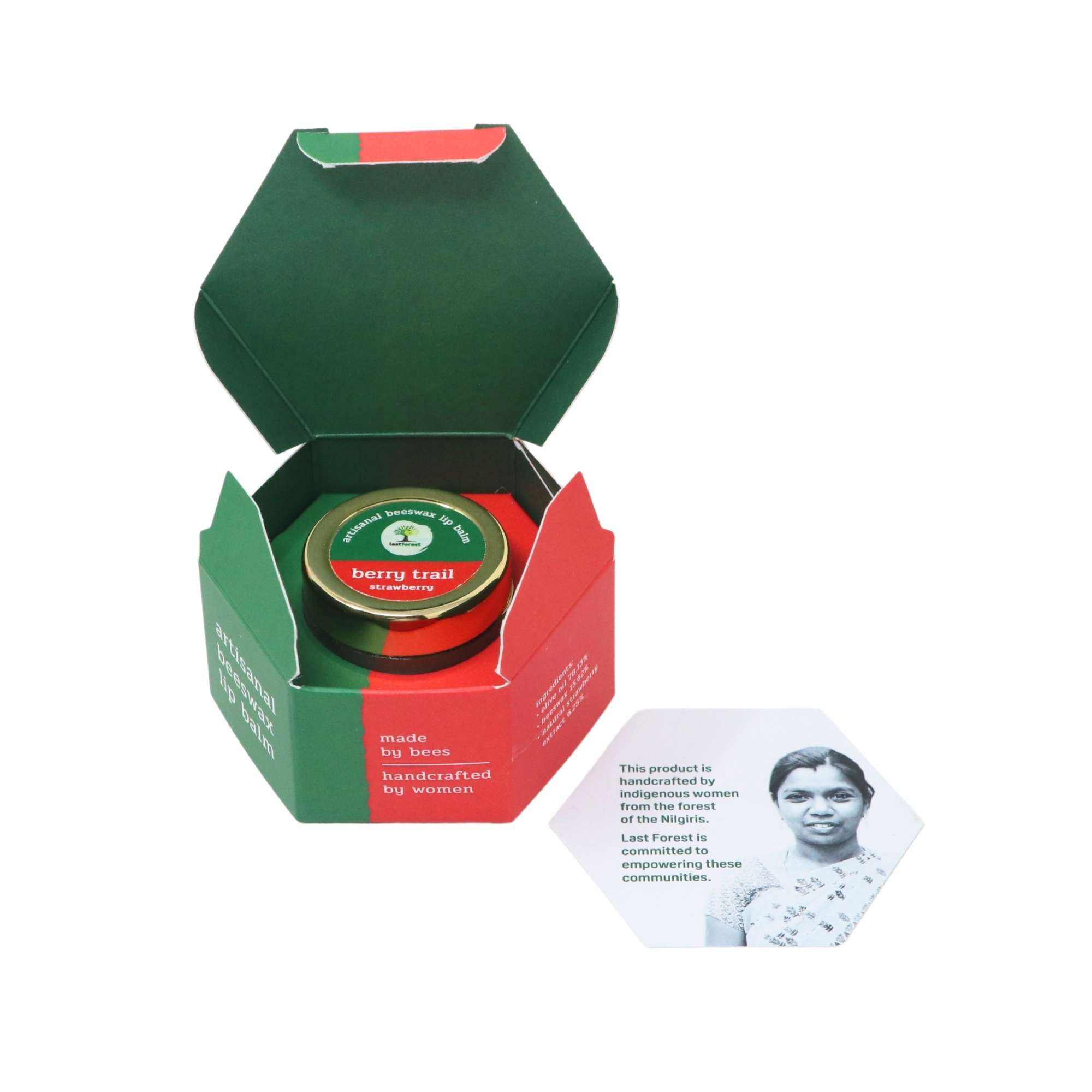 Artisanal, Handmade Beeswax Lip Balm - Strawberry - Image 2